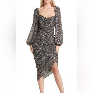 Nordstrom Floret Studios Ruched Floral Dress Sz S